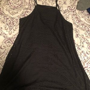 Black lace detailed dress